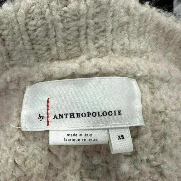 By Anthropologie Cream Wool Sweater Women’s XS Oversized Fit - Picture 4 of 4